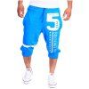 Mode Homme Nouveau Lettrage Design Casual Shorts - Bleu Ciel XL