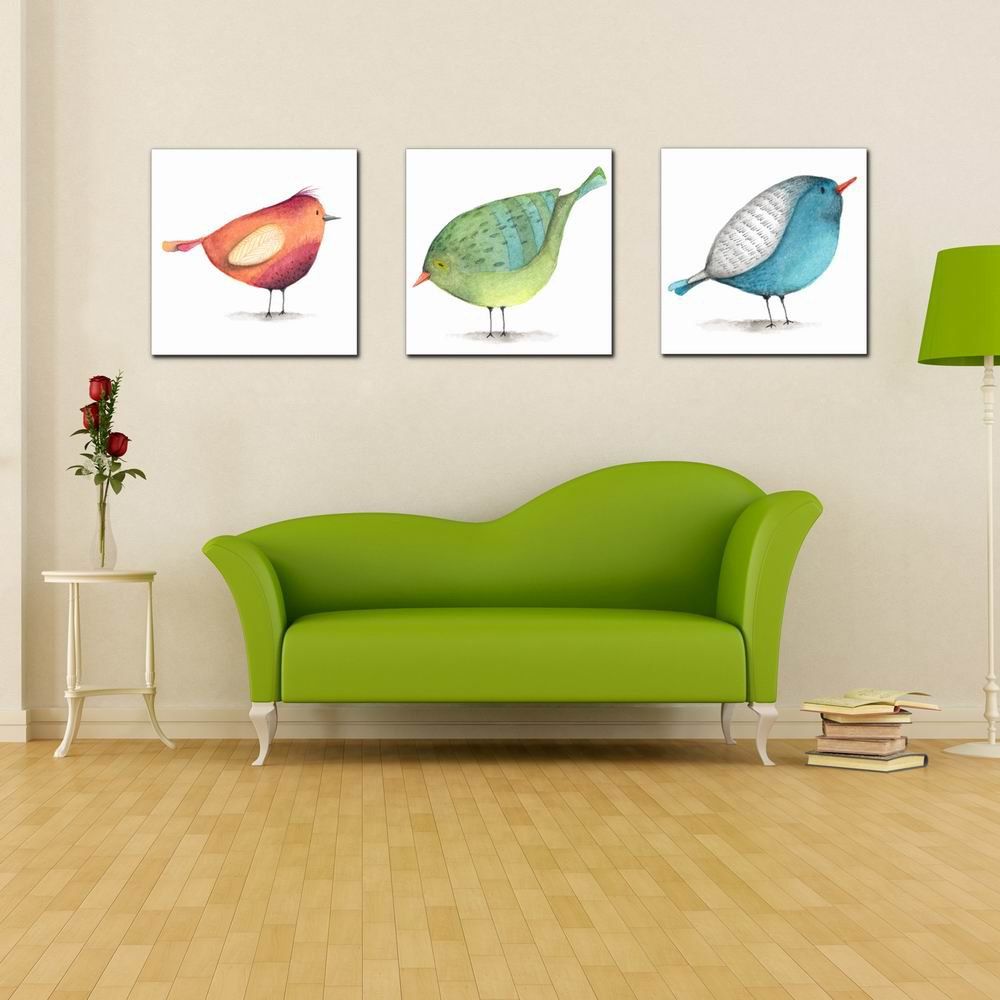 

W003 Birds Unframed Art Wall Canvas Prints for Home Decorations 3 PCS, Multi-a