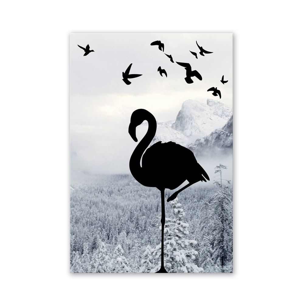 

W004 Bird Pattern Unframed Wall Art Canvas Prints for Home Decor, Multi-a
