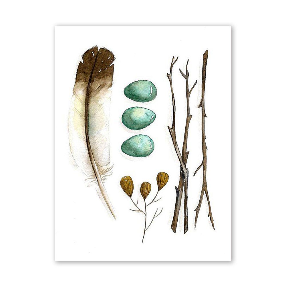 

W008 Feather Unframed Art Wall Canvas Prints for Home Decorations, Multi-a