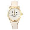 Montre de diamant artificielle de chat de bande dessinée - Blanc 