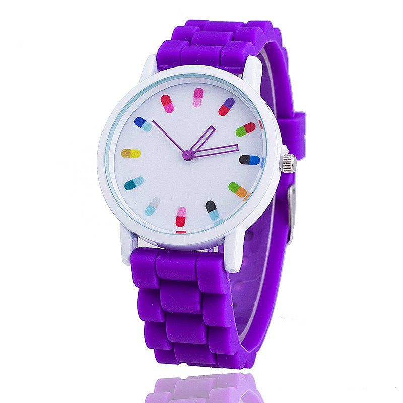 

Personalized Candy Color Silicone Watch, Violet