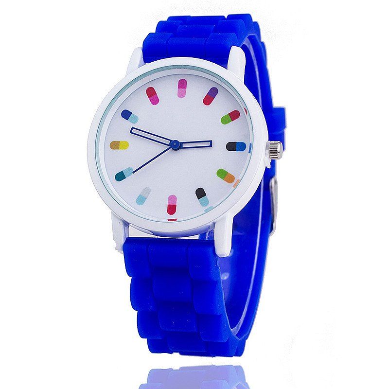 

Personalized Candy Color Silicone Watch, Deep blue