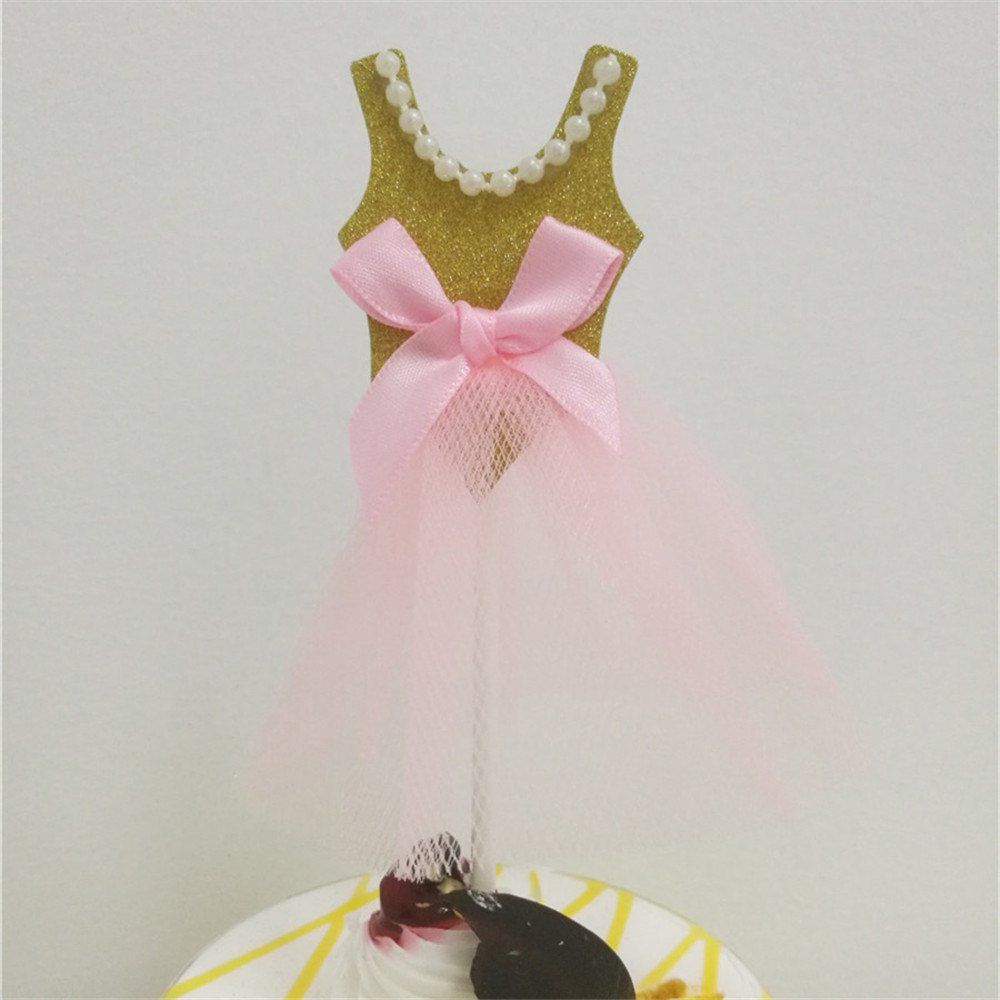 

Princess Dress Cake Topper Dessert Decorators, Gold
