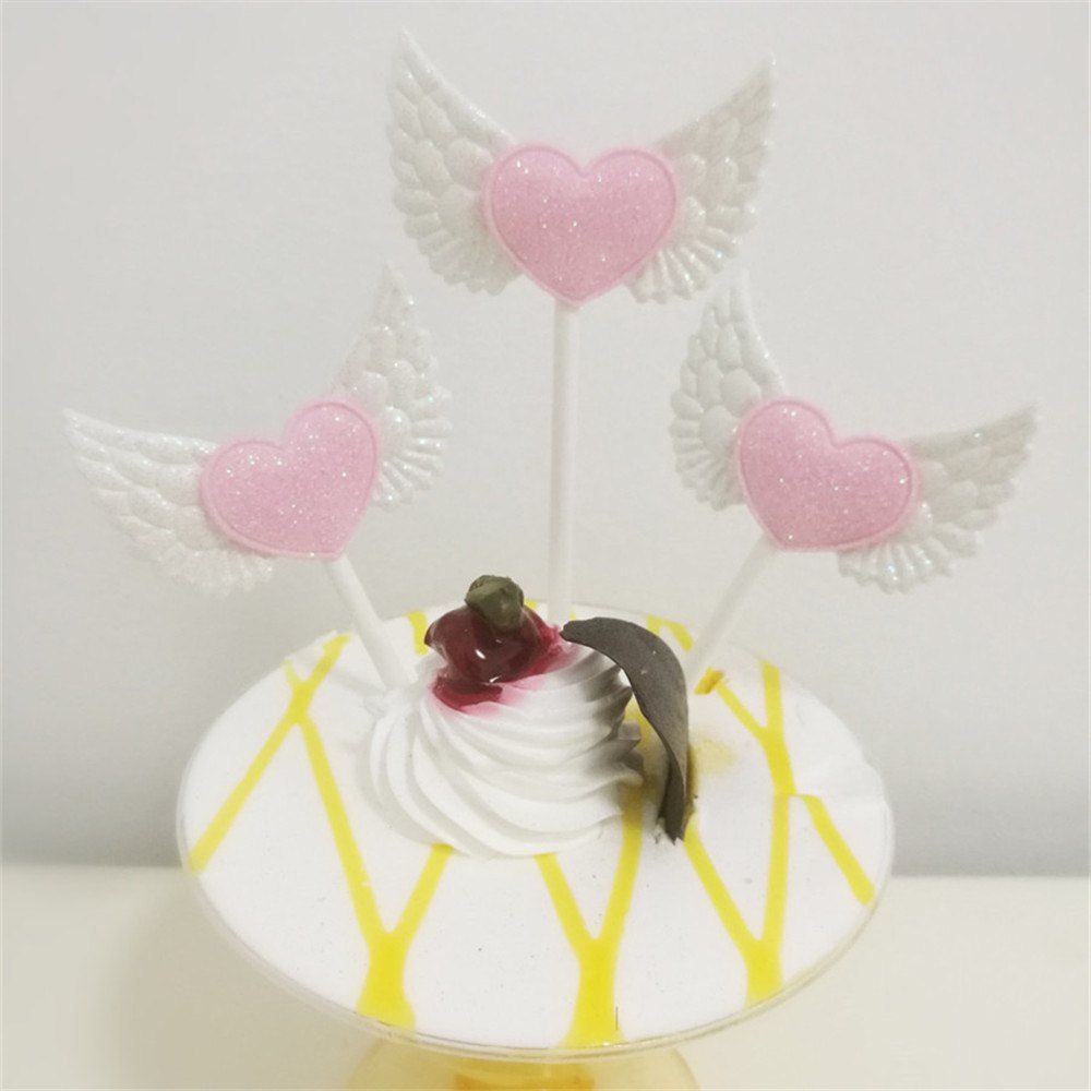 

3pcs Wings Cake Topper Dessert Decorators, Multi