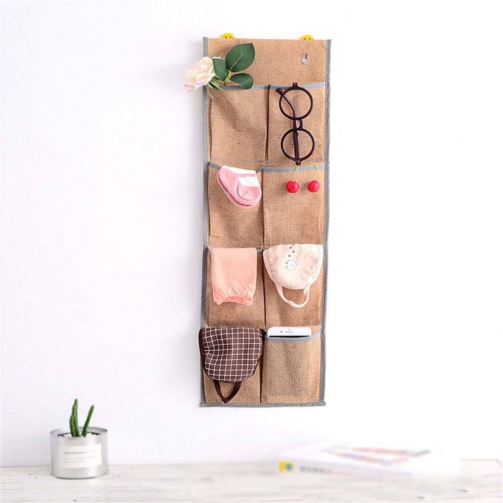 

8 Grids Design Home Sundries Storage Bag, Camel brown