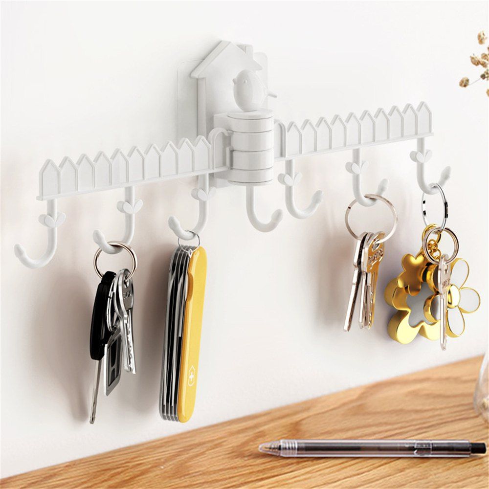 

Bird Design Kitchen Bathroom Storage Adhesive Hooks, White