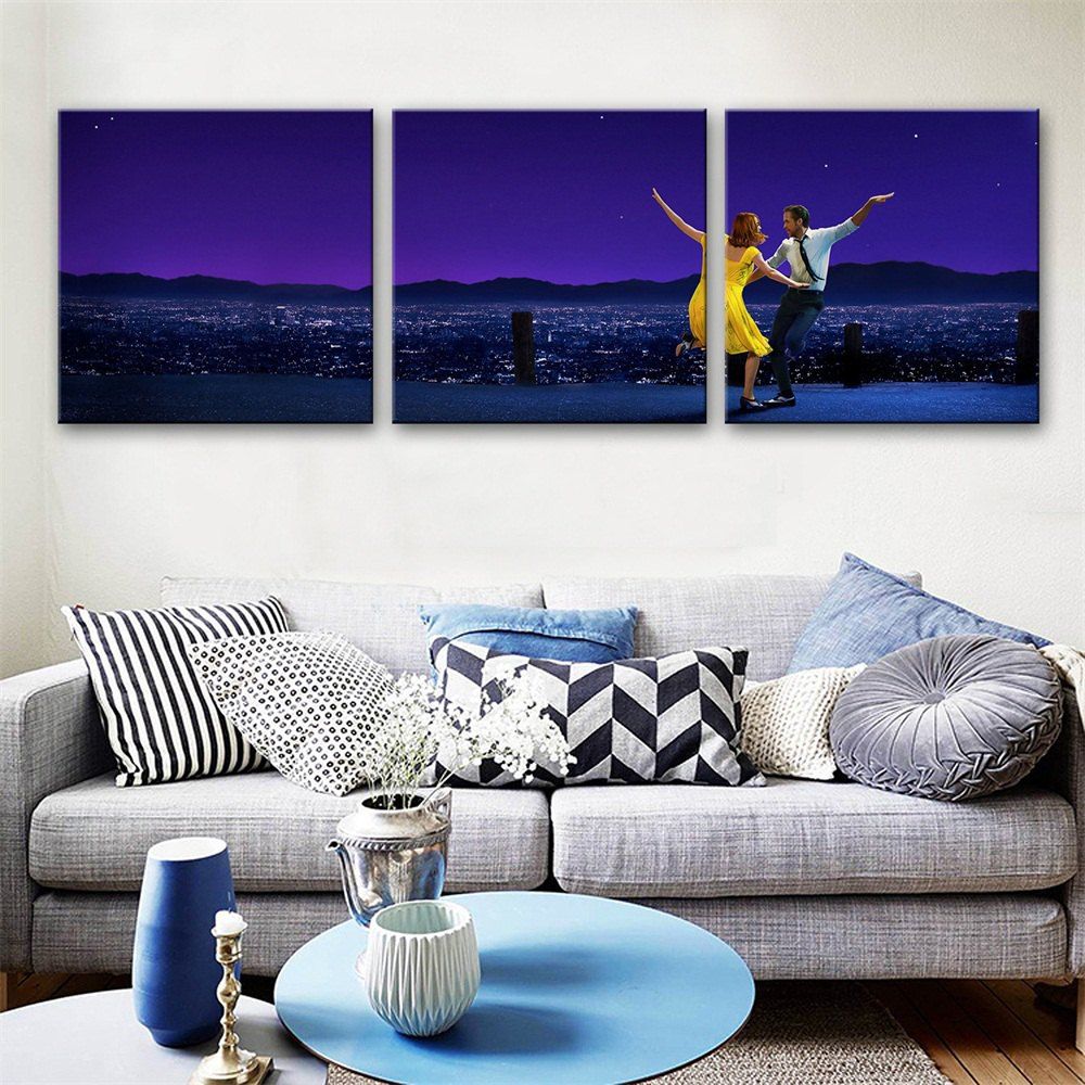 

Special Design Frameless Paintings Good Night Print 3PCS, Light slate blue