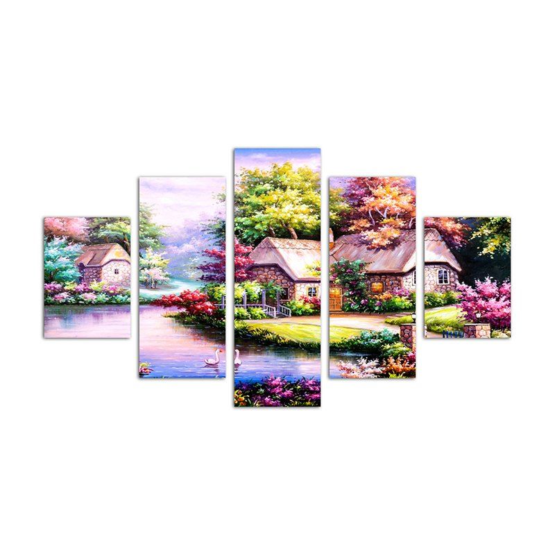 

QiaoJiaHuaYuan Modern Living Room Sofa Background Landscape Prinr, Multi