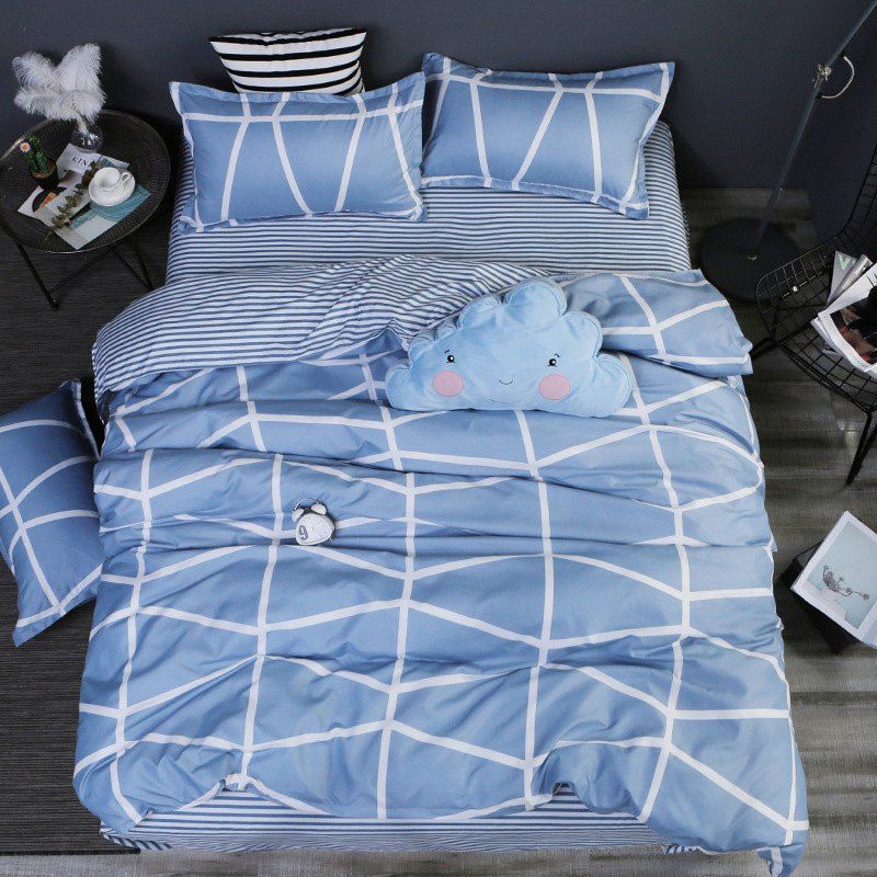 

New Spring Bedding Sets Sweetheart Style Creativity Space Duvet Cover Set Quilt, Light blue