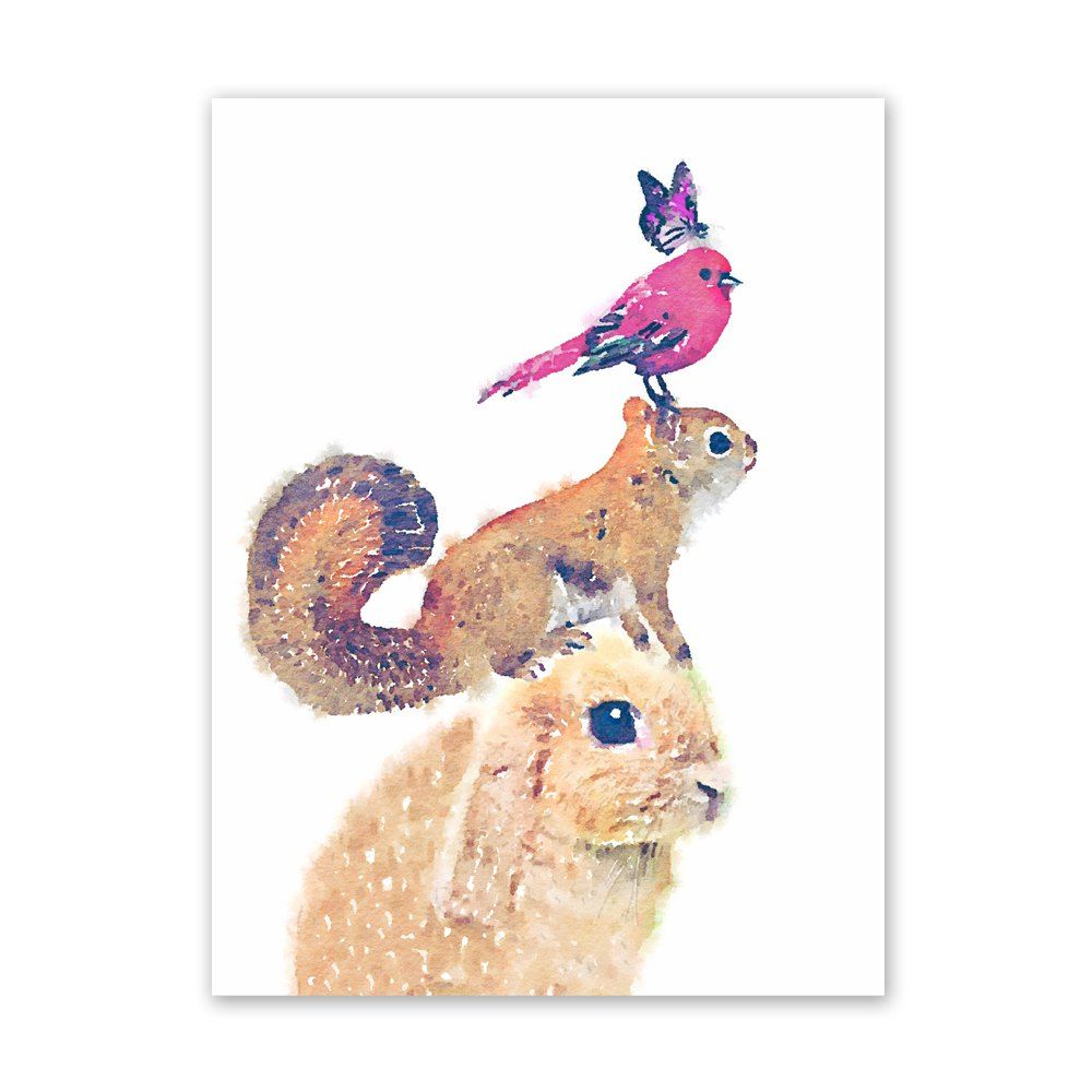 

W019 Animals Unframed Art Wall Canvas Prints for Home Decorations, Multi-a