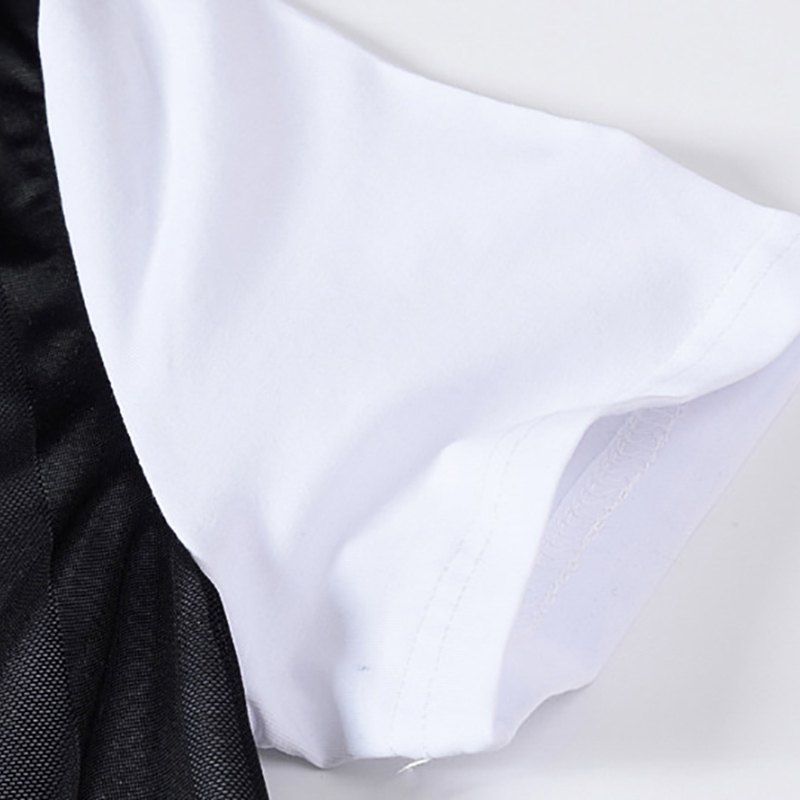 

Men's T Shirt Short Sleeve Color Block Layer Look Casual T-shirt, Natural black