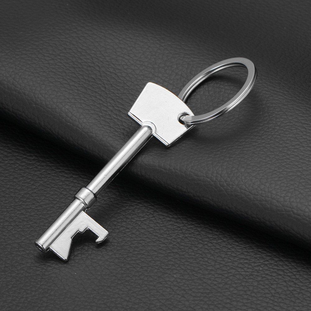 

Beer Corkscrew Keychain Metal Bottle Opener Bar Tool, Silver