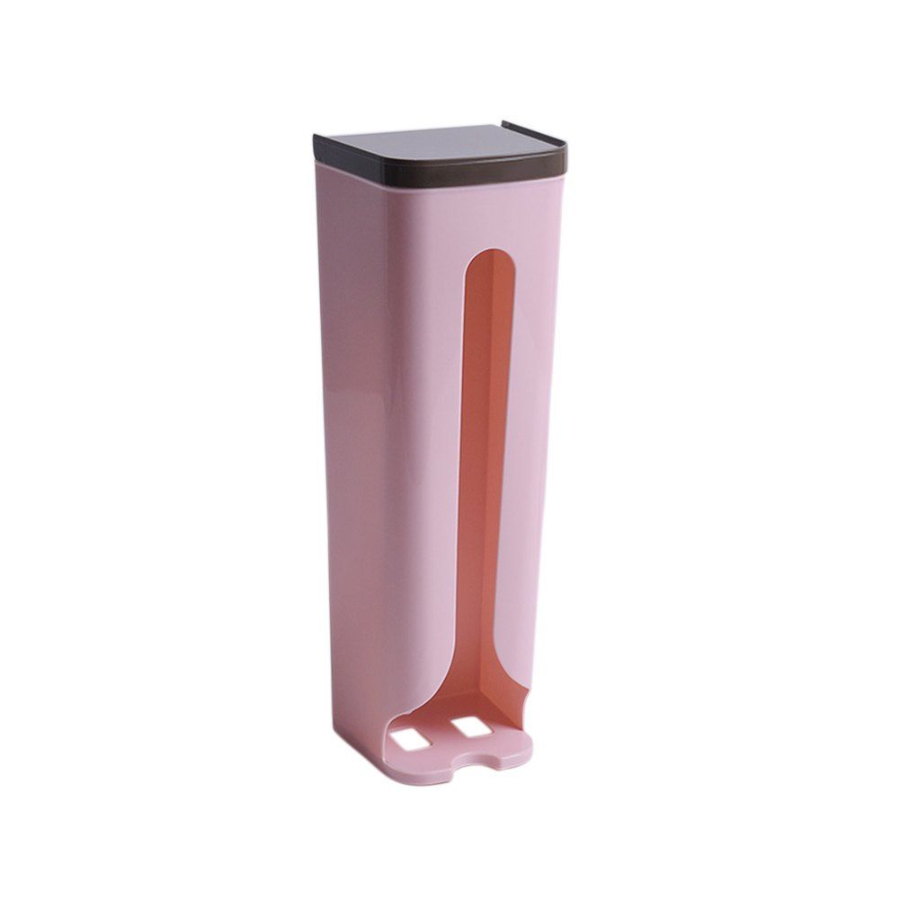 

Wall-Mounted Plastic Garbage Bag Storage Box, Pink