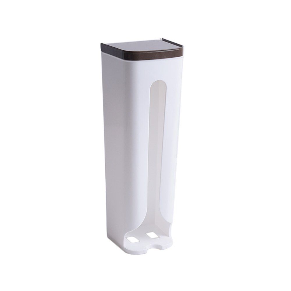 

Wall-Mounted Plastic Garbage Bag Storage Box, Milk white