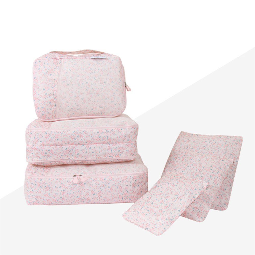 

6PCS Printed Travel Storage Bag, Pig pink
