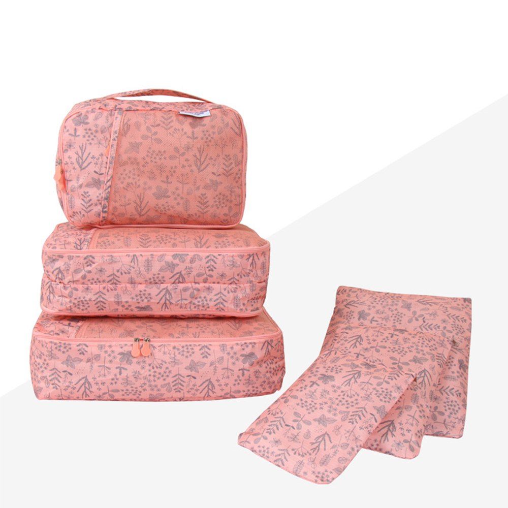 

6PCS Printed Travel Storage Bag, Watermelon pink