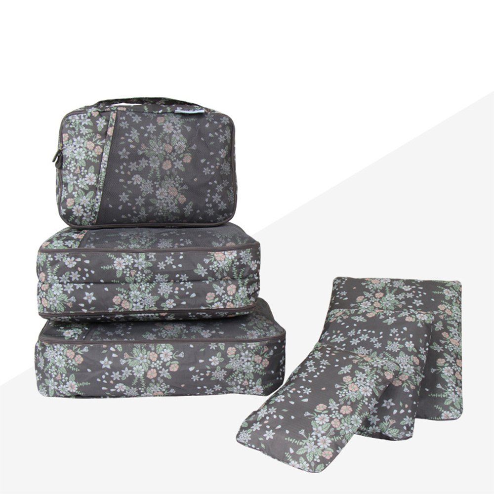 

6PCS Printed Travel Storage Bag, Battleship gray