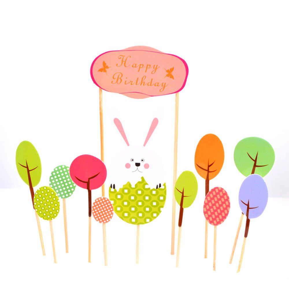 

Birthday Cake Animal Card Bakery Decoration, Multi-a