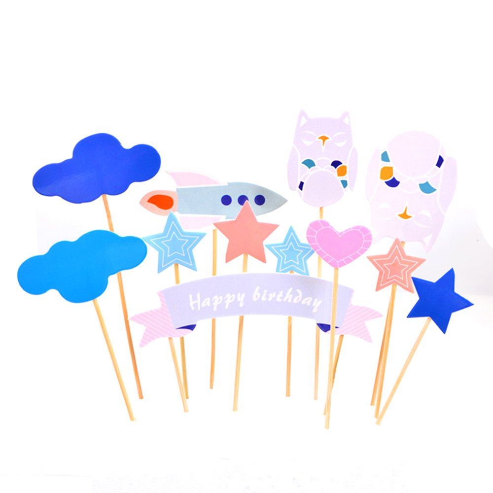 

Birthday Cake Animal Card Bakery Decoration, Multi-b
