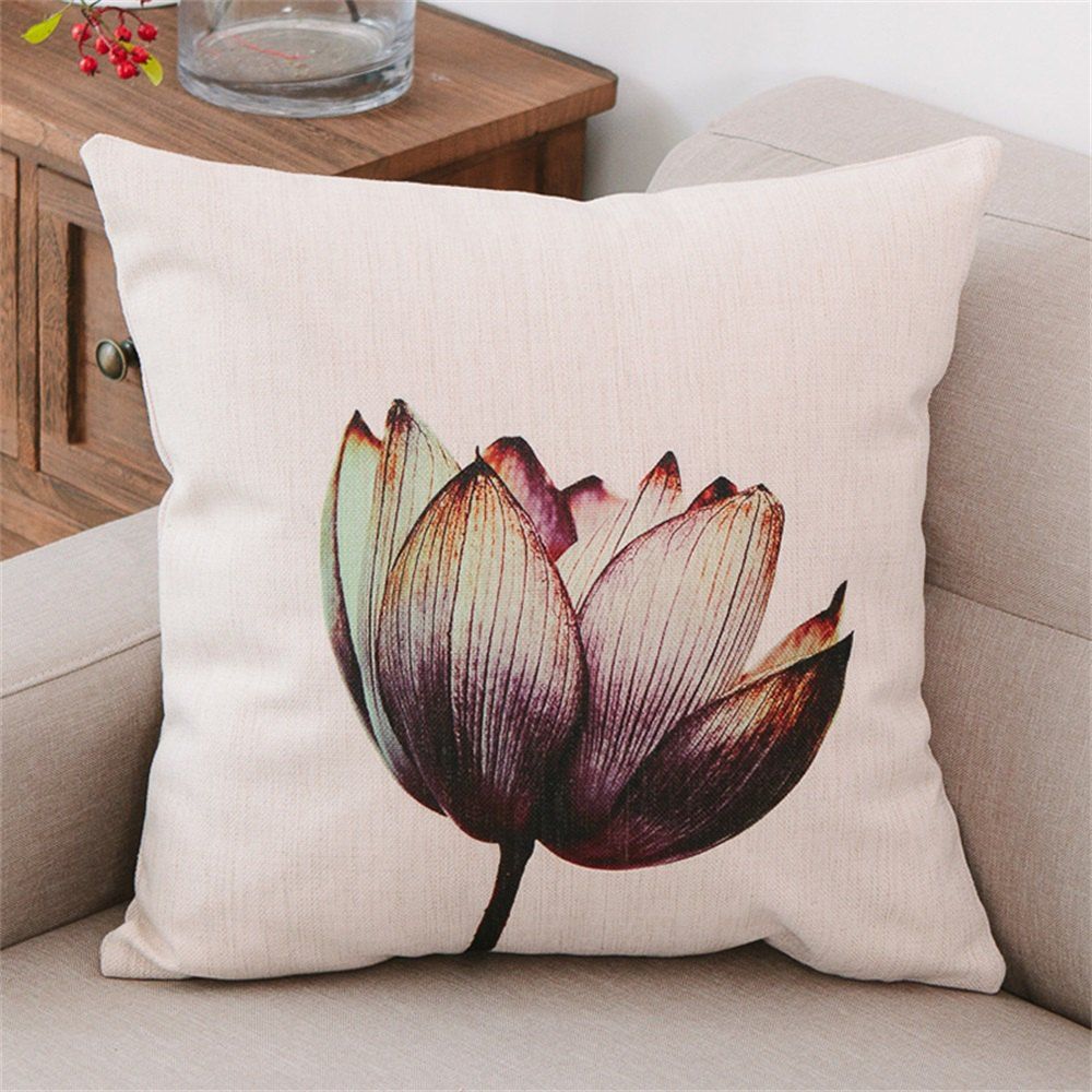 

Simple Modern Lotus Design Pillow Cover, Multi-a