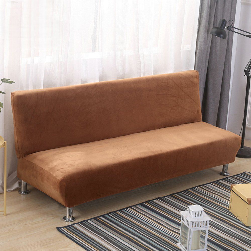 

Simple And Solid Color Sofa Cover, Camel brown