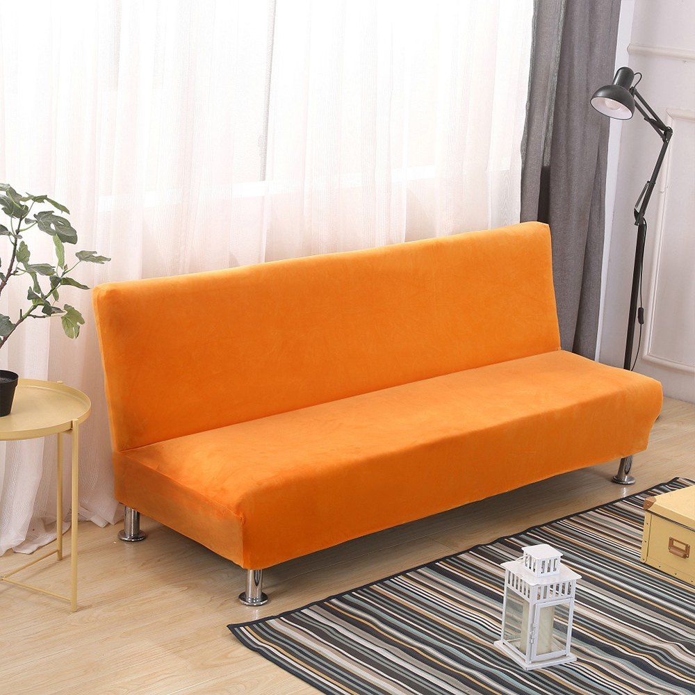 

Simple And Solid Color Sofa Cover, Dark orange