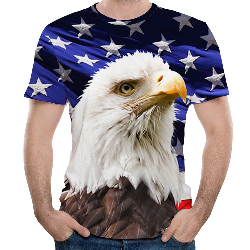 

2018 Summer Neck Creative Casual 3D Printed Short Sleeve T-Shirt, Multi-x