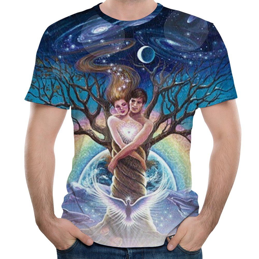 

2018 Summer T-shirt Men's Casual 3D Printed Short Sleeve T-shirt, Multi-x