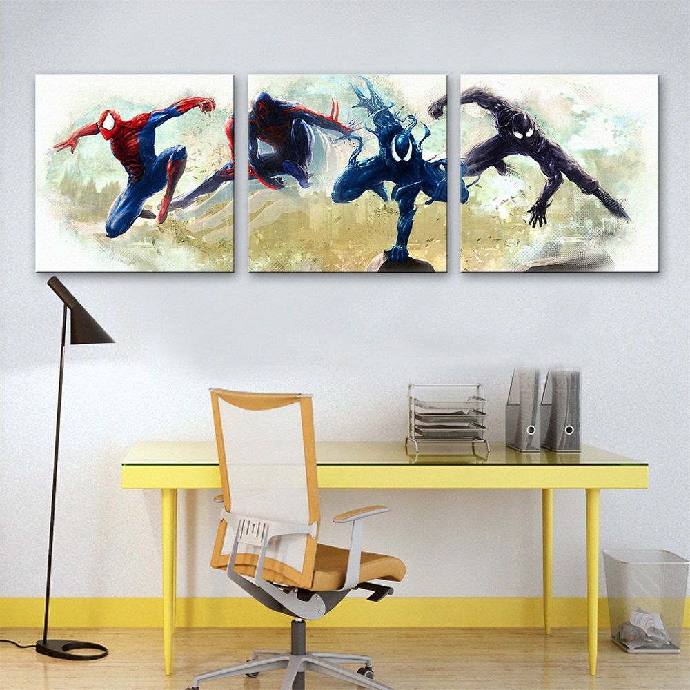 

Special Design Frameless Paintings Spider Print 3PCS, Multi