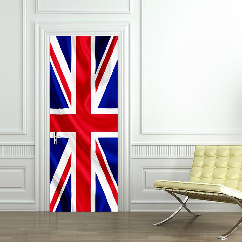 

Large 3D British Flag Door Mural DIY Removable Wall Sticker, Multi