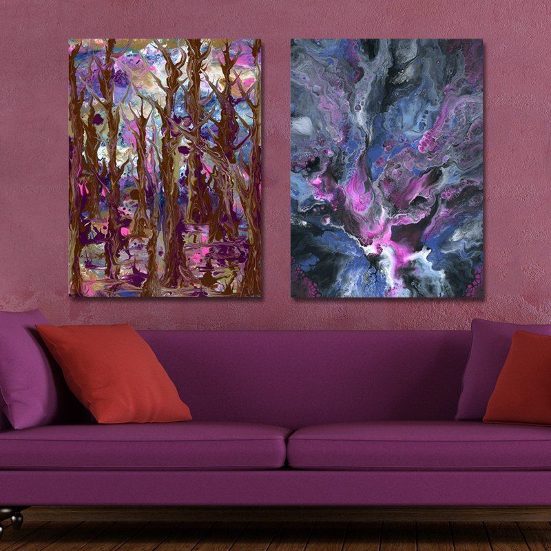 

MY43-CX - 234-244 2PCS Fashion Abstract Print Art, Multi