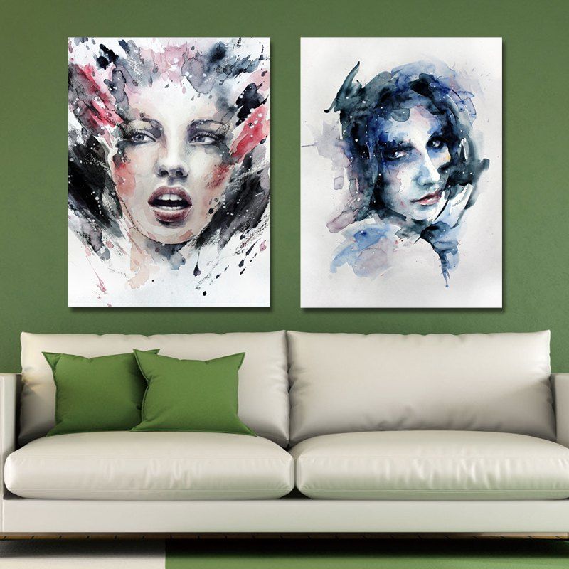 

MY43-XDZS - 262-264 2PCS Fashionable Watercolor Characters Print Art, Multi