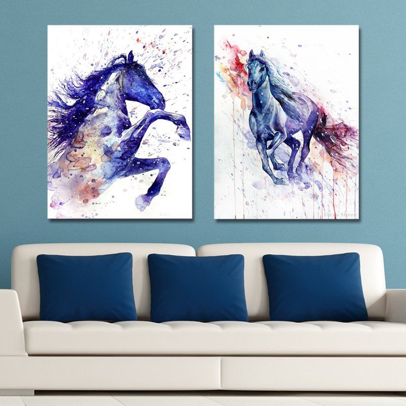 

MY43-XDZS - 265-267 2PCS Fashion Watercolor Animal Print Art, Multi