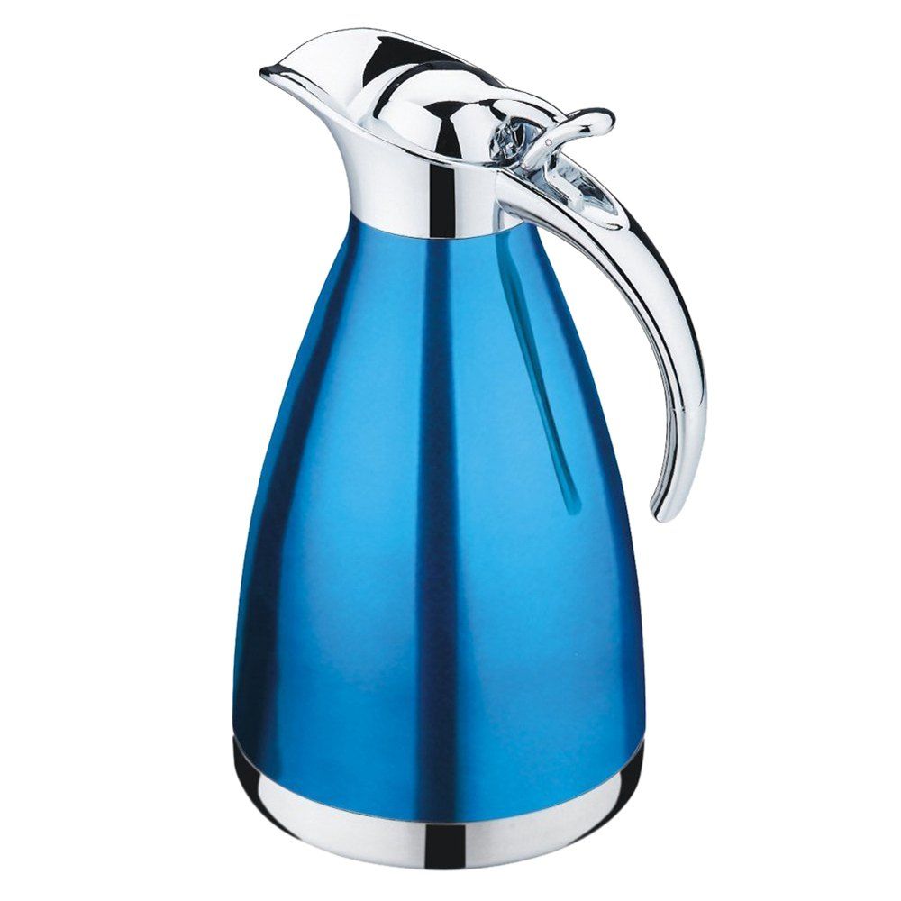 

2L Stainless Steel Coffee Cold Drink Kettle Household Water Pitcher Bottle 68 OZ, Dodger blue