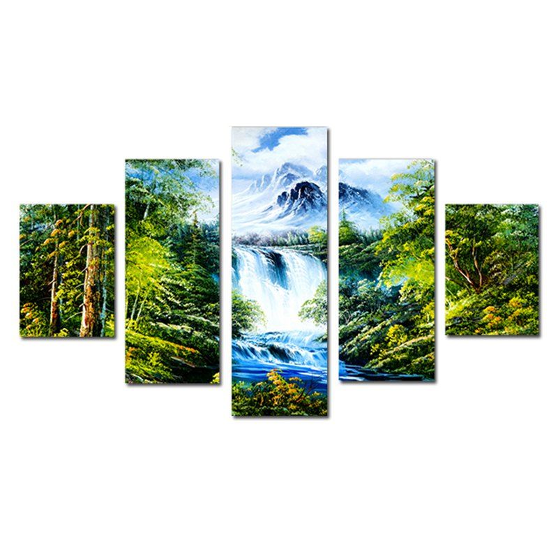 

QiaoJiaHuaYuan No Frame Canvas Living Room Sofa Background Picture 5PCS, Multi