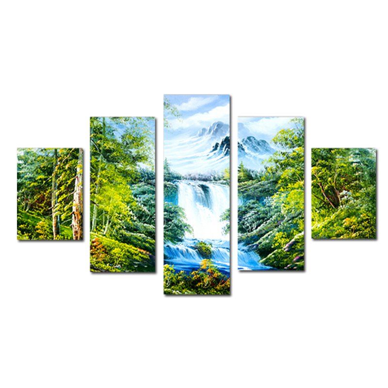 

QiaoJiaHuaYuan No Frame Canvas Modern Living Room Sofa Background 5PCS, Multi