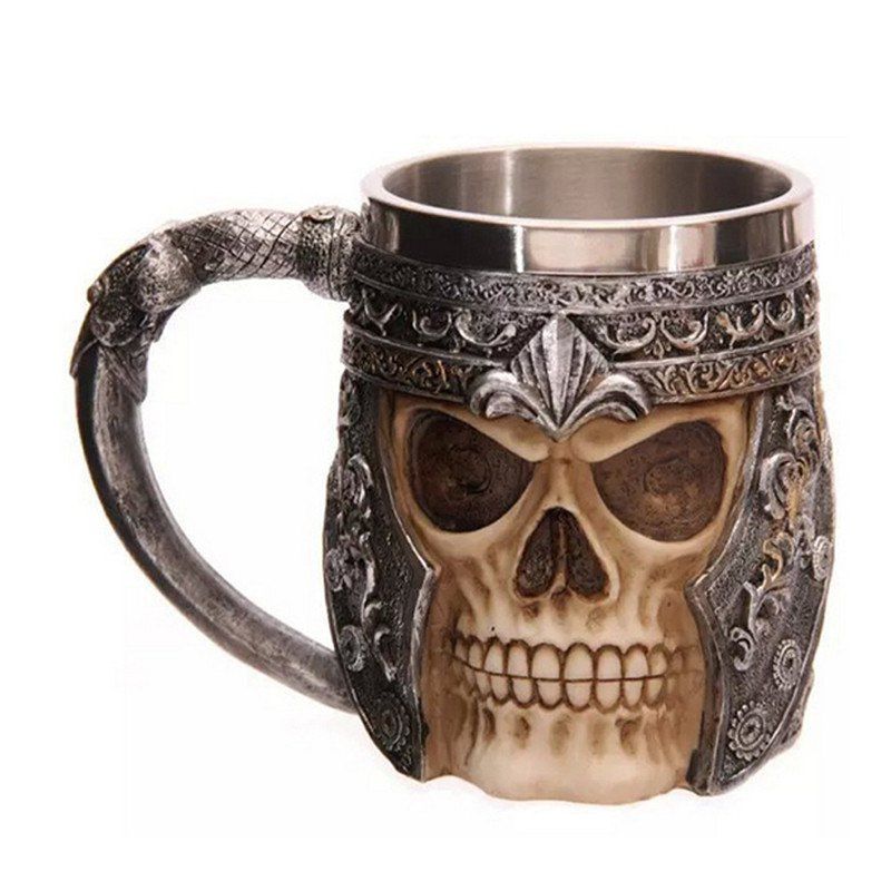 

BALDR 3D Skull Dragon Claw Knight Skeleton Spine Stainless Steel Cup Coffee Mug, Multi-a