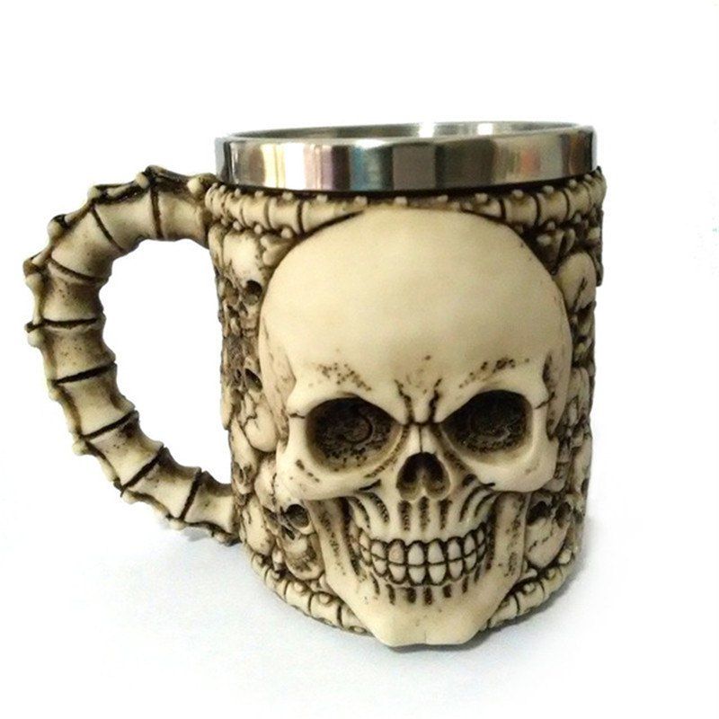 

BALDR 3D Skull Dragon Claw Knight Skeleton Spine Stainless Steel Cup Coffee Mug, Multi-b