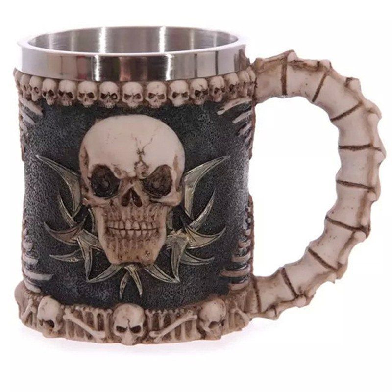 

BALDR 3D Skull Dragon Claw Knight Skeleton Spine Stainless Steel Cup Coffee Mug, Multi-d