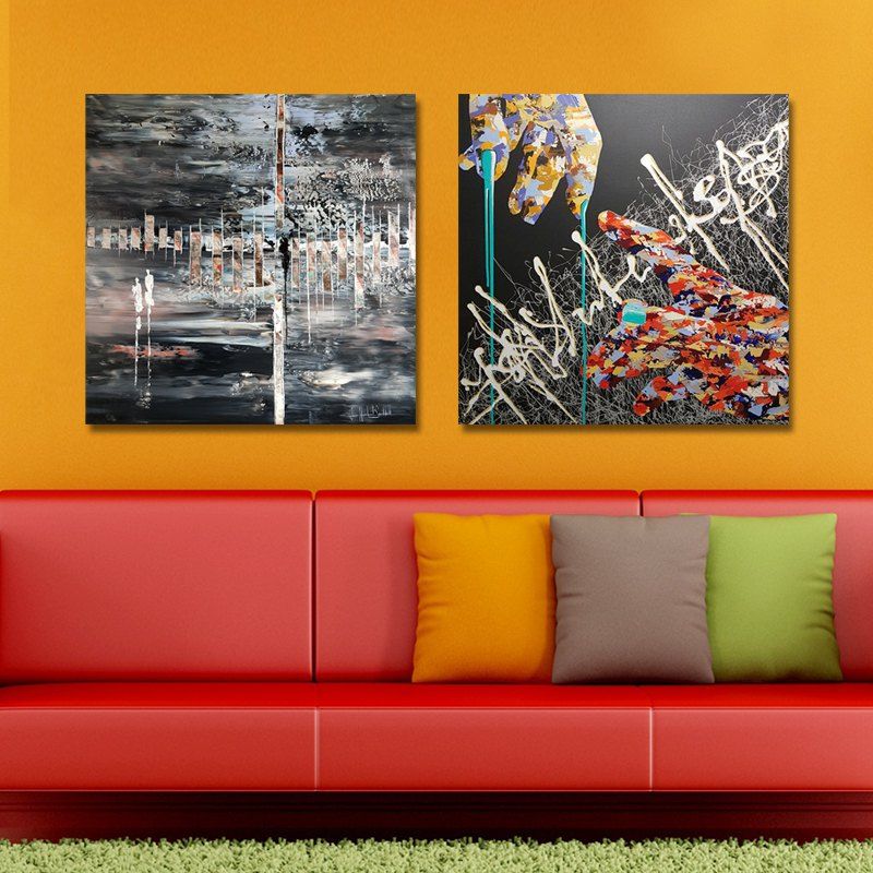 

MY43-CX - 269-273 Fashion Abstract Print Art Ready to Hang Paintings 2PCS, Multi