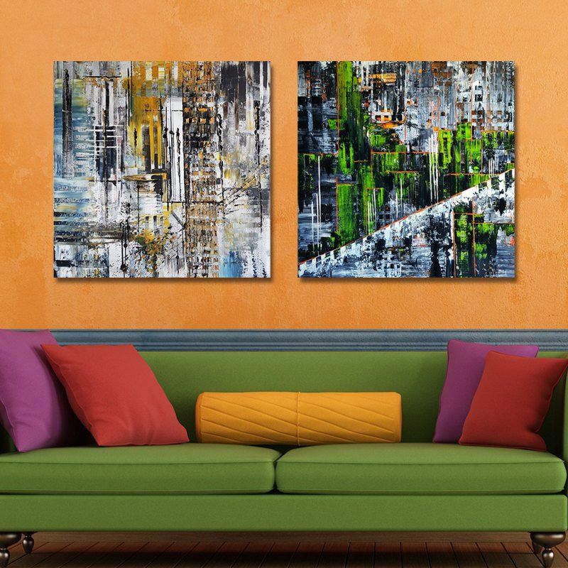 

MY43-CX - 271-289 Fashion Abstract Print Art Ready to Hang Paintings 2PCS, Multi