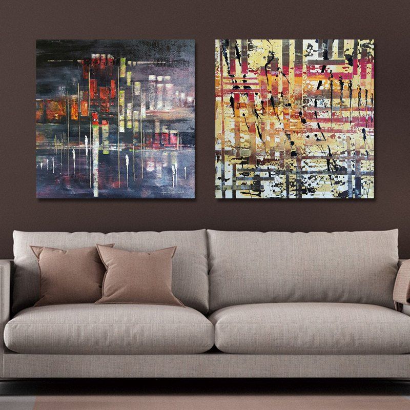 

MY43-CX - 279-287 Fashion Abstract Print Art Ready to Hang Paintings 2PCS, Multi