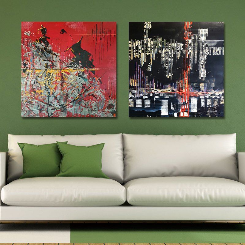 

MY43-CX - 296-299 Fashion Abstract Print Art Ready to Hang Paintings 2PCS, Multi