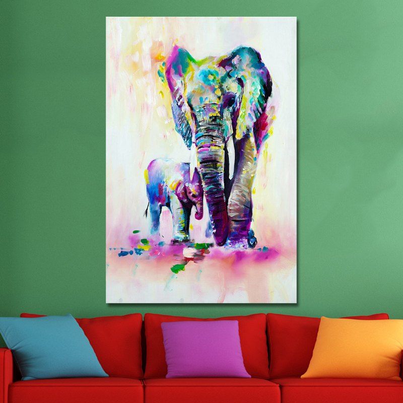 

MY43-XDZS - 186 Watercolor Animal Elephants Print Art, Multi