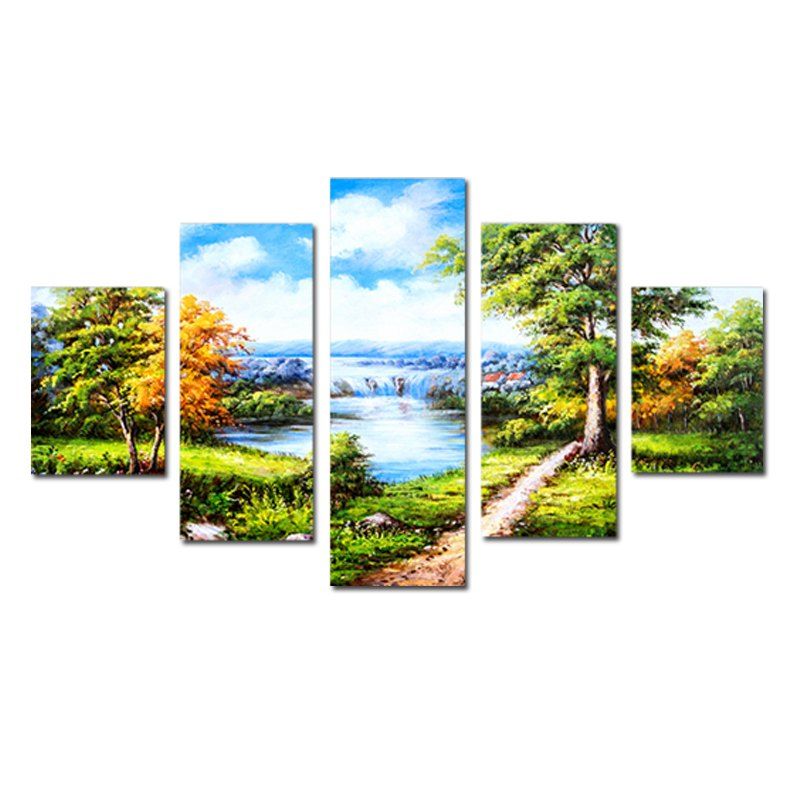 

QiaoJiaHuaYuan No Frame Canvas Modern Living Room Sofa Background Landscape, Multi