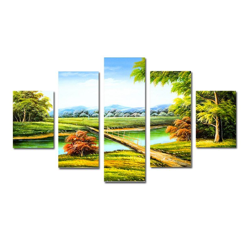 

QiaoJiaHuaYuan Modern Simple Living Room Sofa Background Scenery 5PCS, Multi