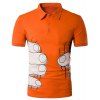 Chemise Casual Slim Fit à manches courtes pour hommes - Orange XL