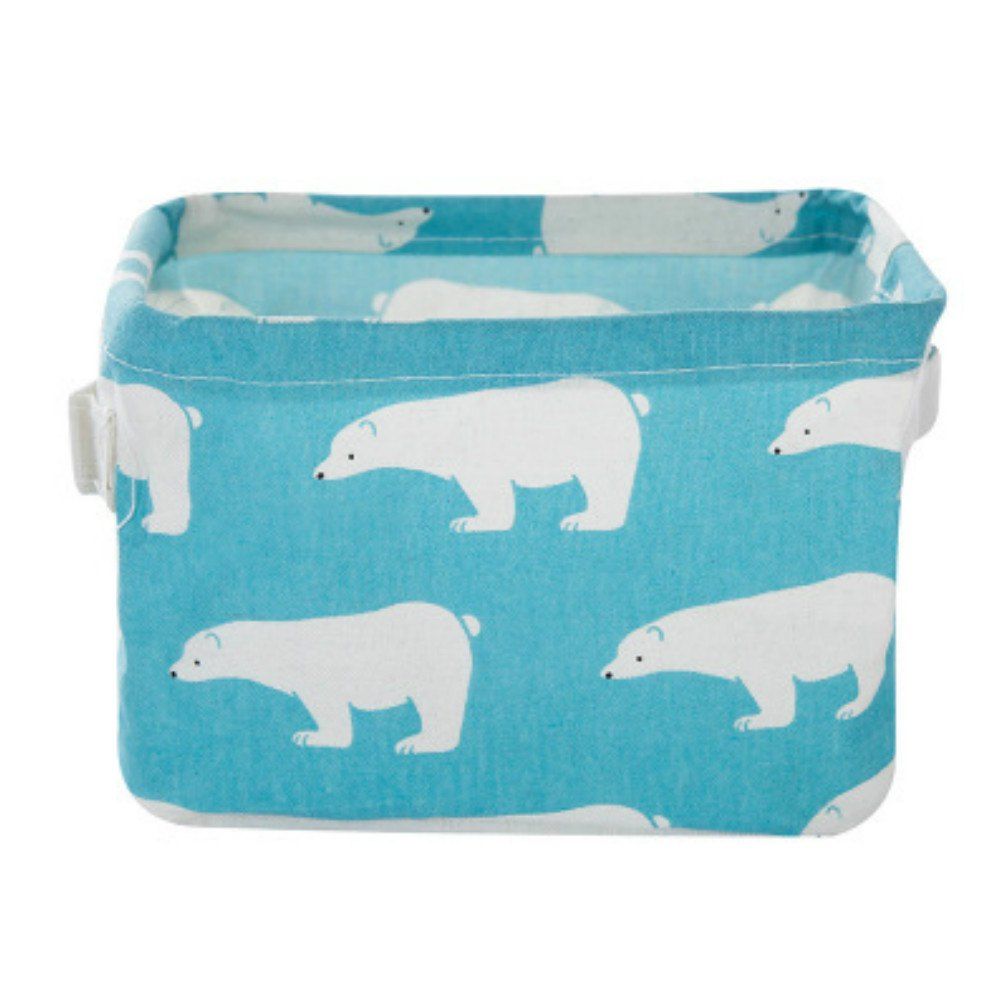 

Cartoon Cotton Linen Desktop Storage Box Sundries Storage, Celeste