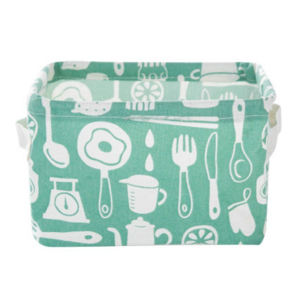 

Cartoon Cotton Linen Desktop Storage Box Sundries Storage, Zombie green